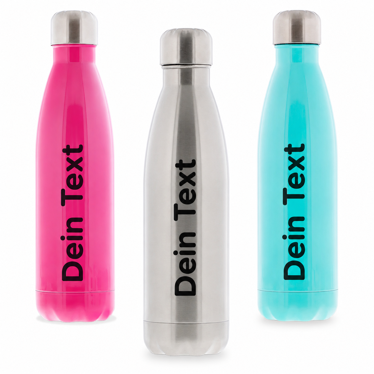 Thermosflasche / Isolierflasche aus Edelstahl mit individuellem Schwarzdruck