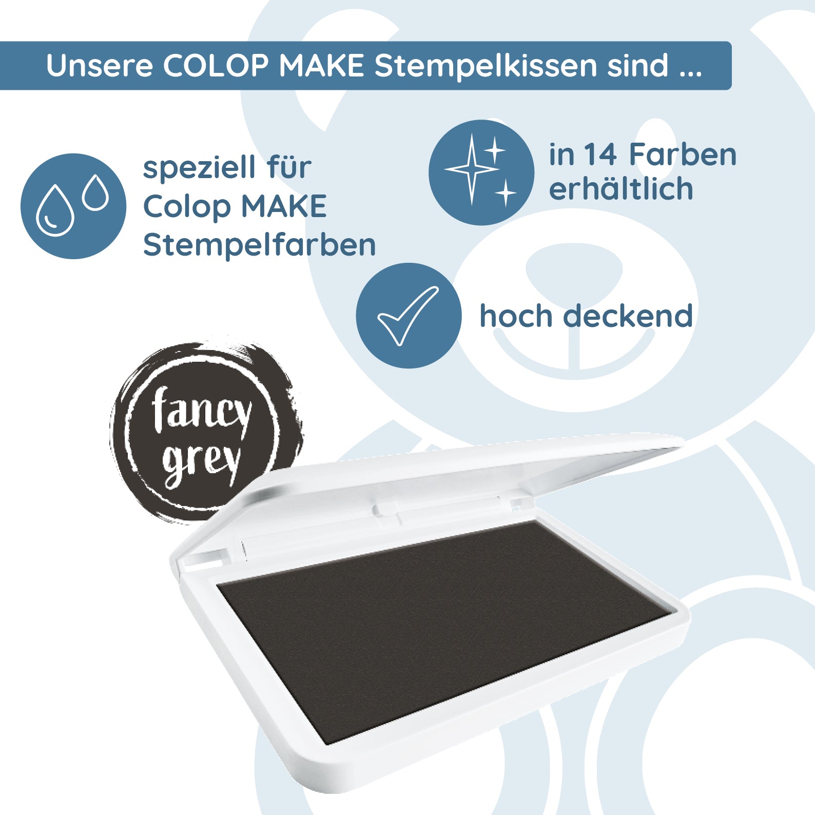 COLOP MAKE Stempelkissen grau (fancy grey) - kinder-druckerei.de