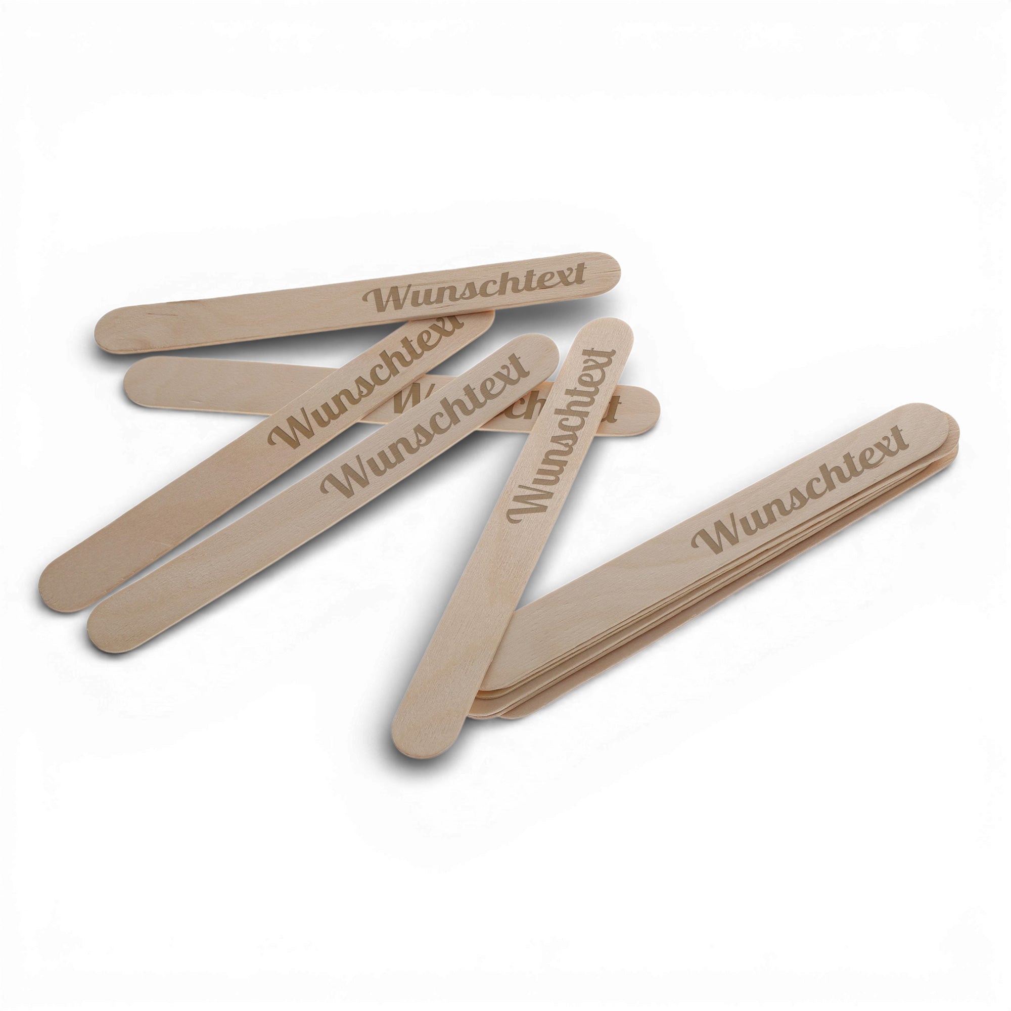 Eisstiele Holz, Pflanzenschilder, Bastelhölzchen mit individueller Gravur (10 Stück) - kinder-druckerei.de