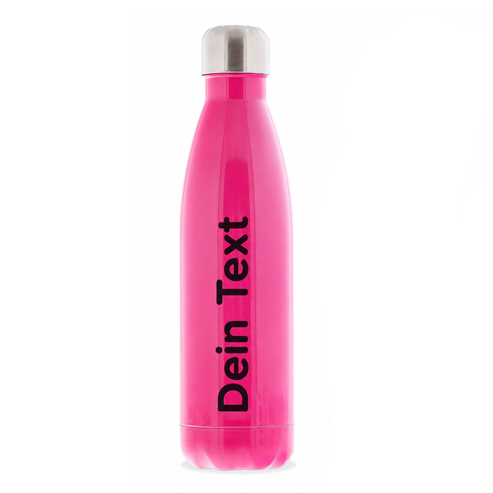 Thermosflasche / Isolierflasche aus Edelstahl mit individuellem Schwarzdruck