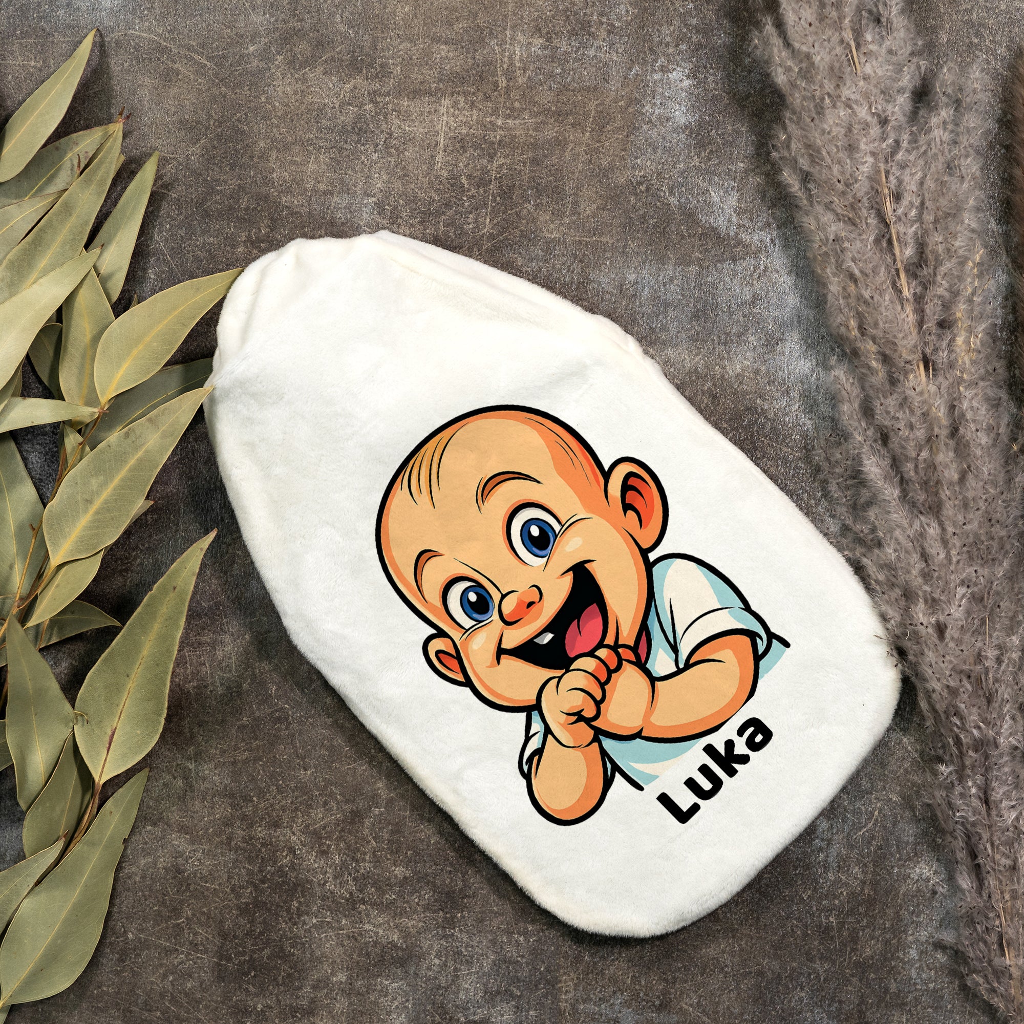 Wärmflasche mit Karikatur & Text - kinder-druckerei.de