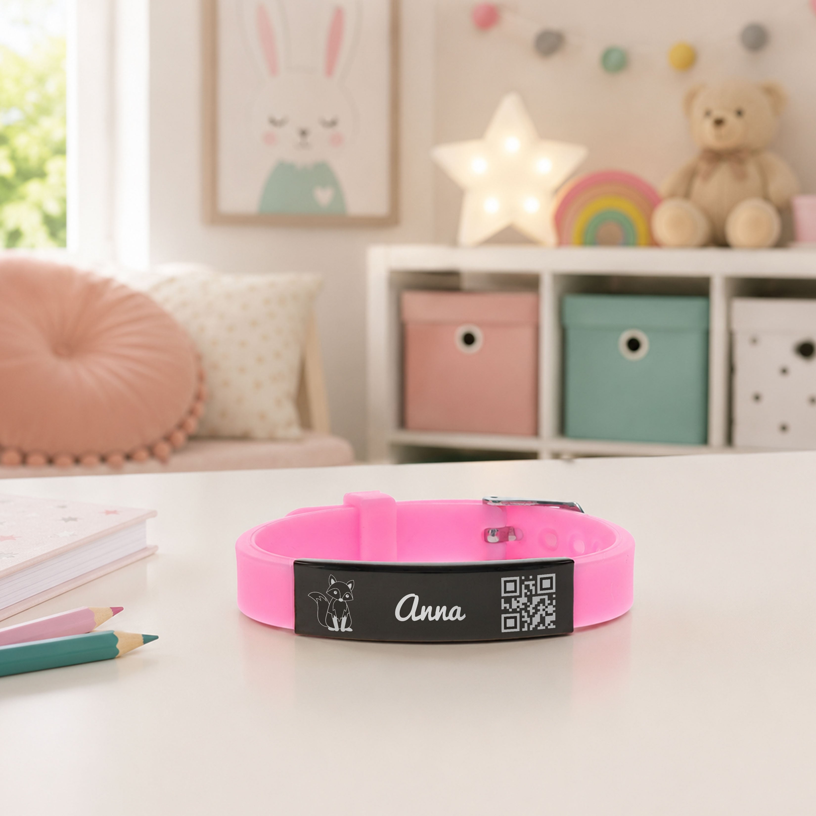 SOS-Armband für Kinder und Senioren mit QR-Code