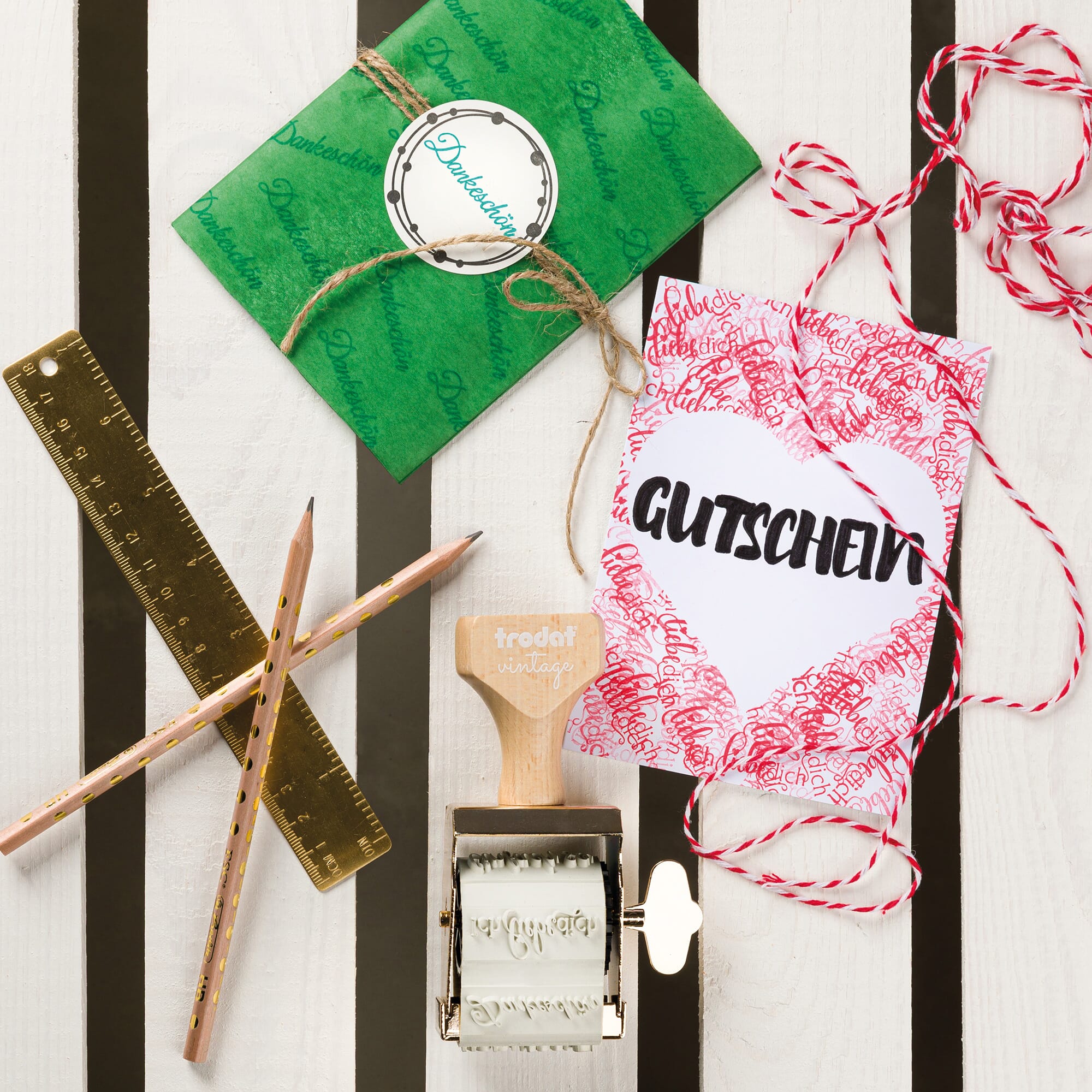 TRODAT Vintage Stempel "Glückwünsche"