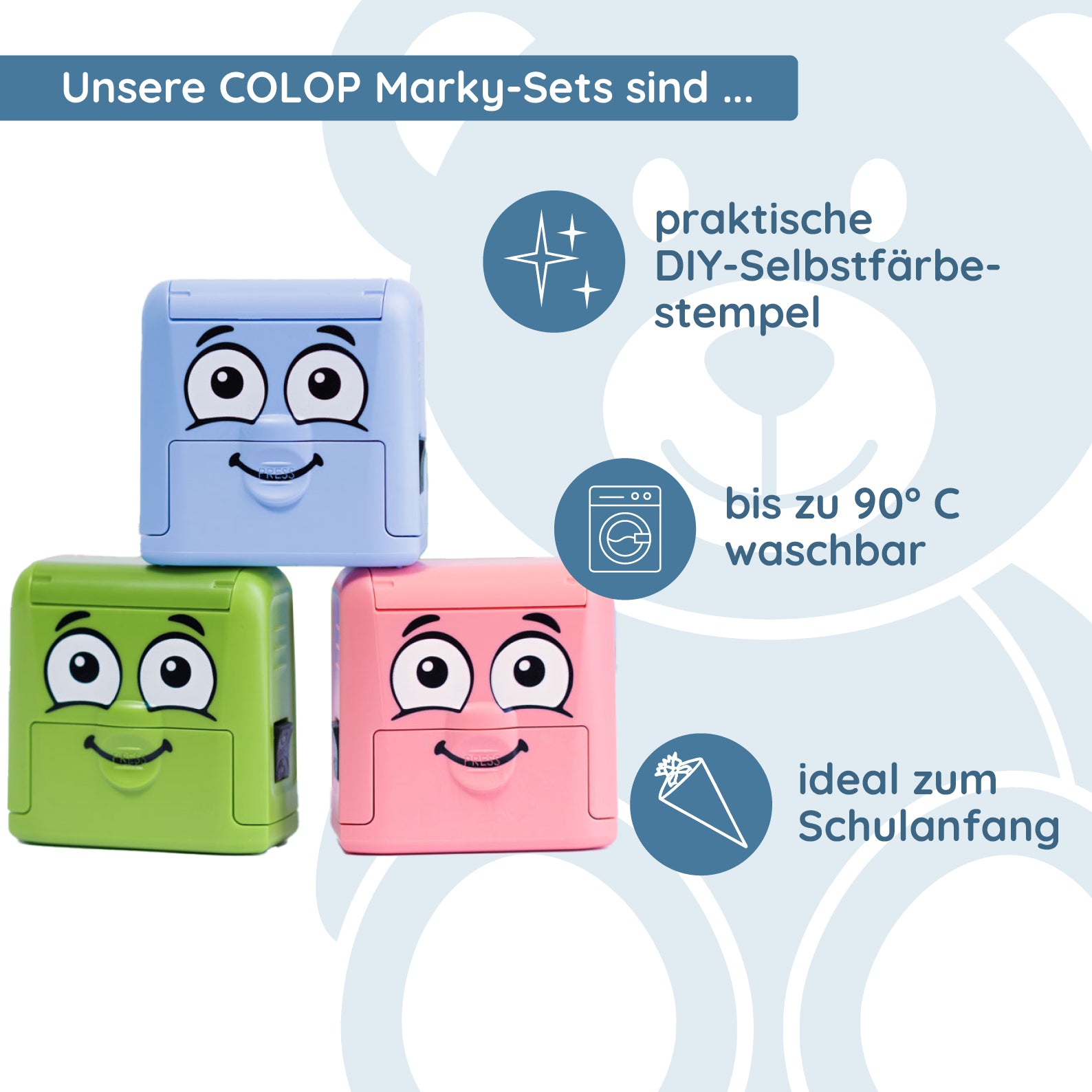 Colop Markierstempel-Set DIY Marky (3 Zeilen - 38 x 14 mm) - kinder-druckerei.de