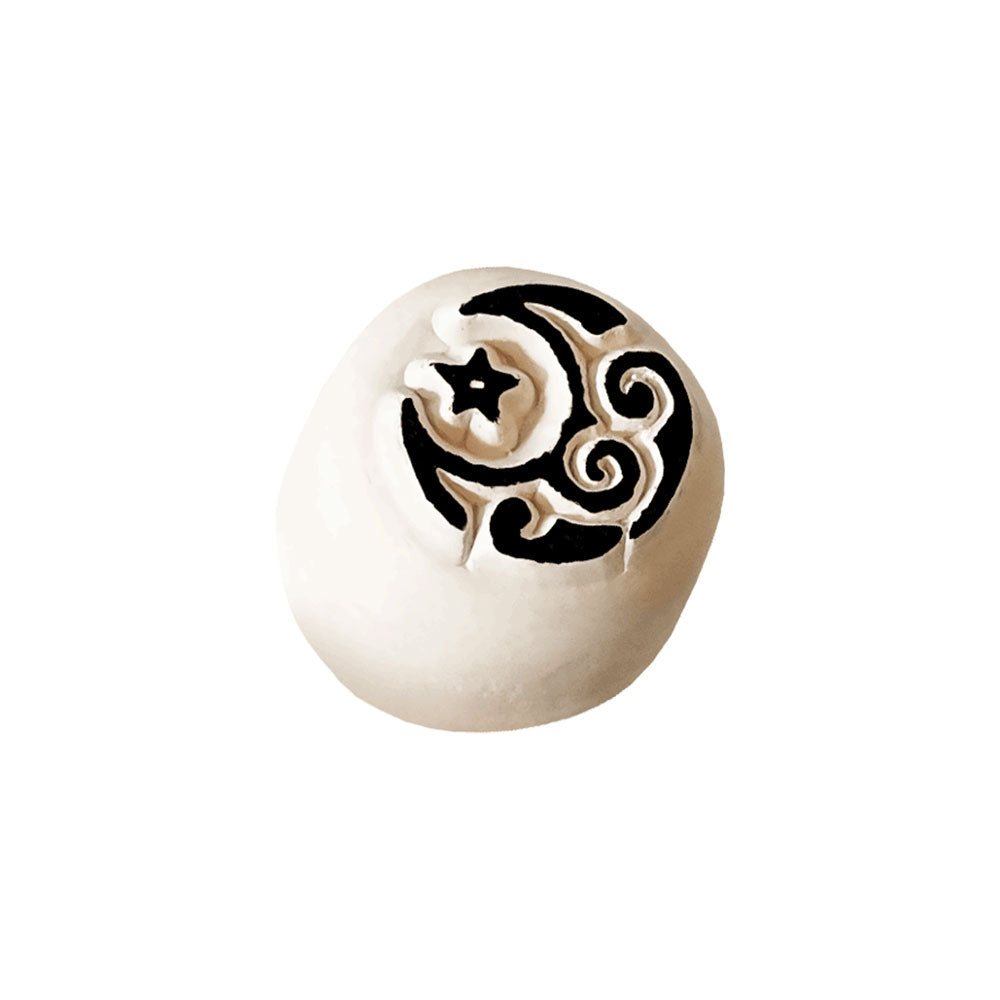 LaDot Stein "Mond" (1,5 x 1,5 cm) - Temporärer Tattoo Stempel - kinder-druckerei.de