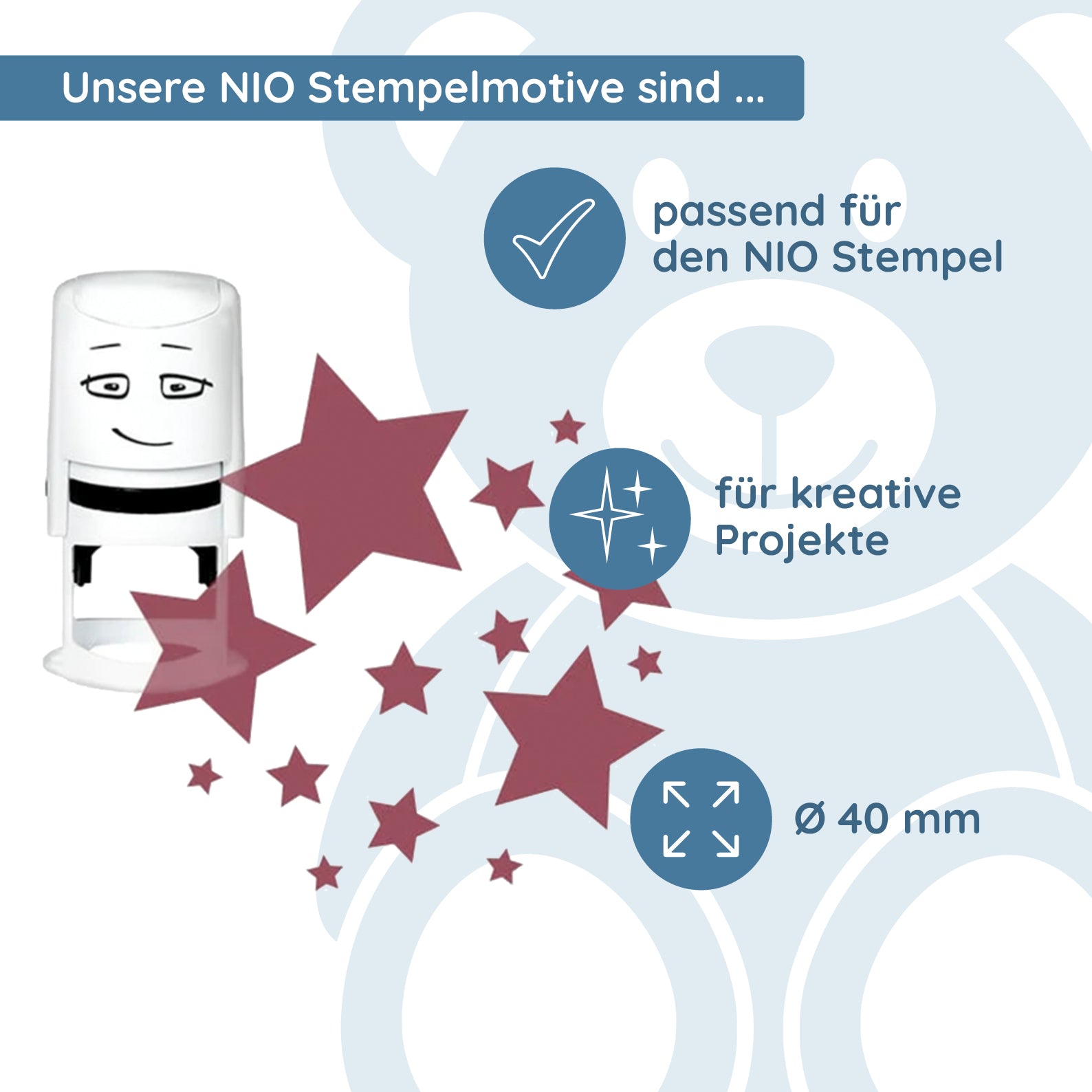 NIO Stempelmotiv - stars-space galaxy - kinder-druckerei.de