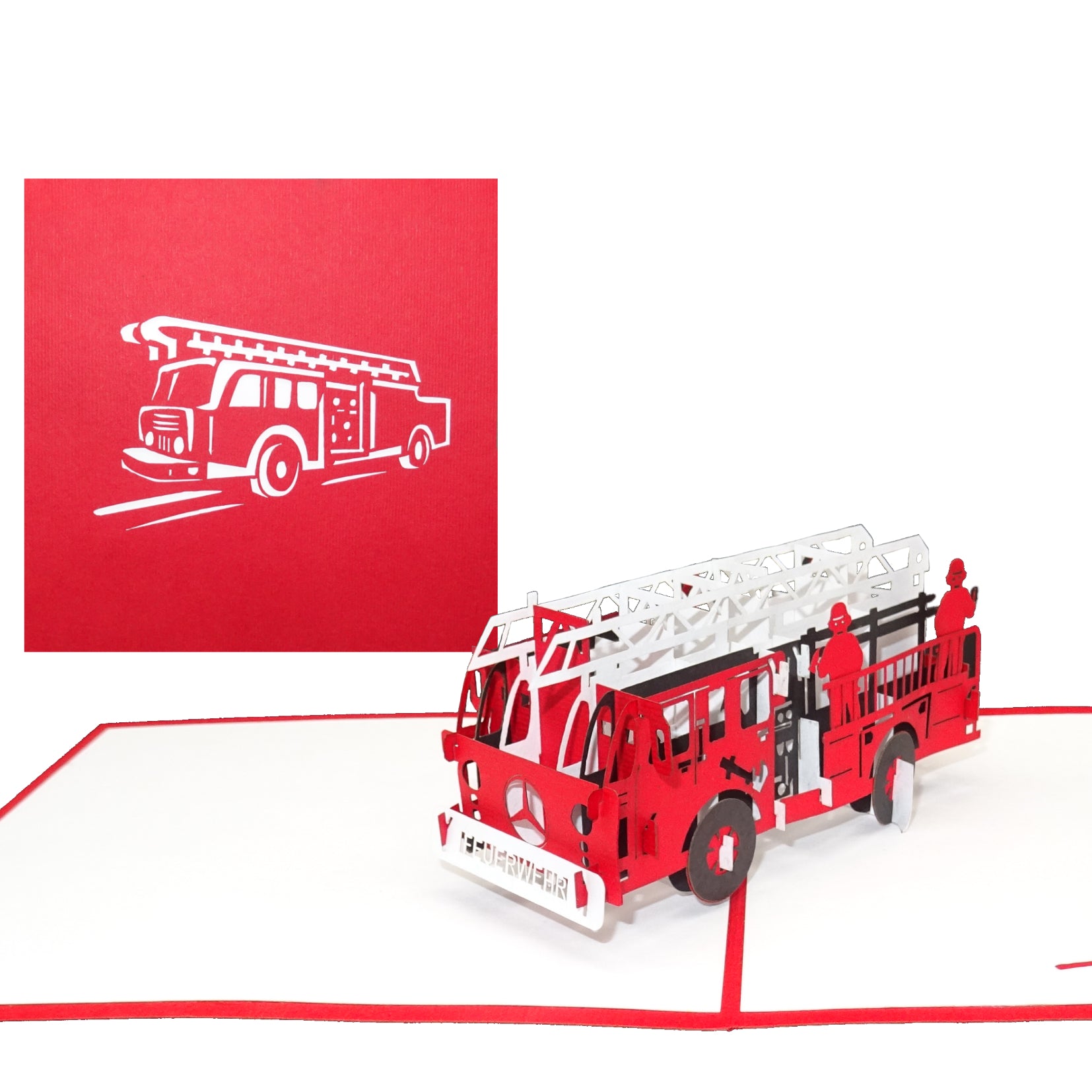 Colognecards Pop-Up Card Fire Truck