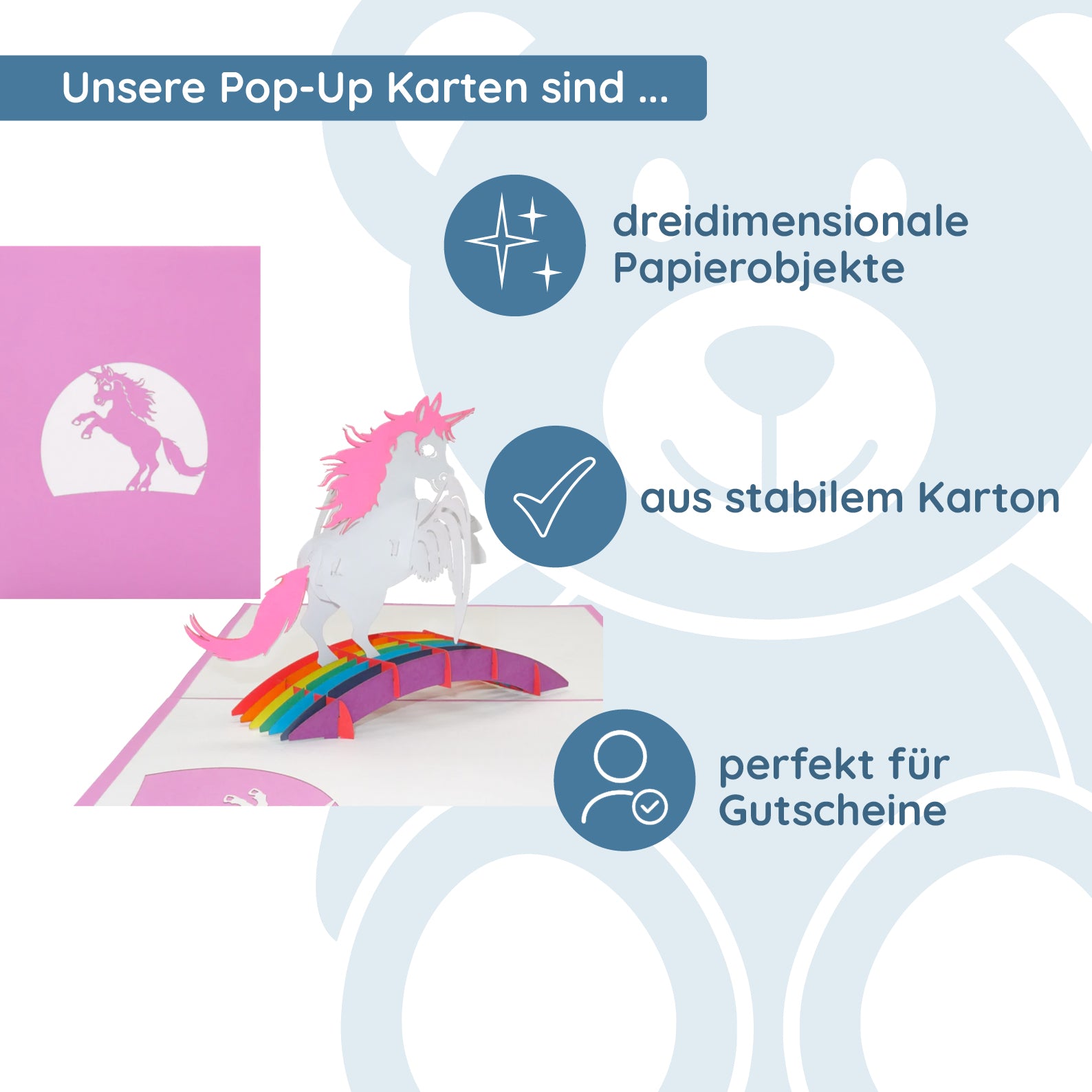 Colognecards Pop-Up Card Unicorn