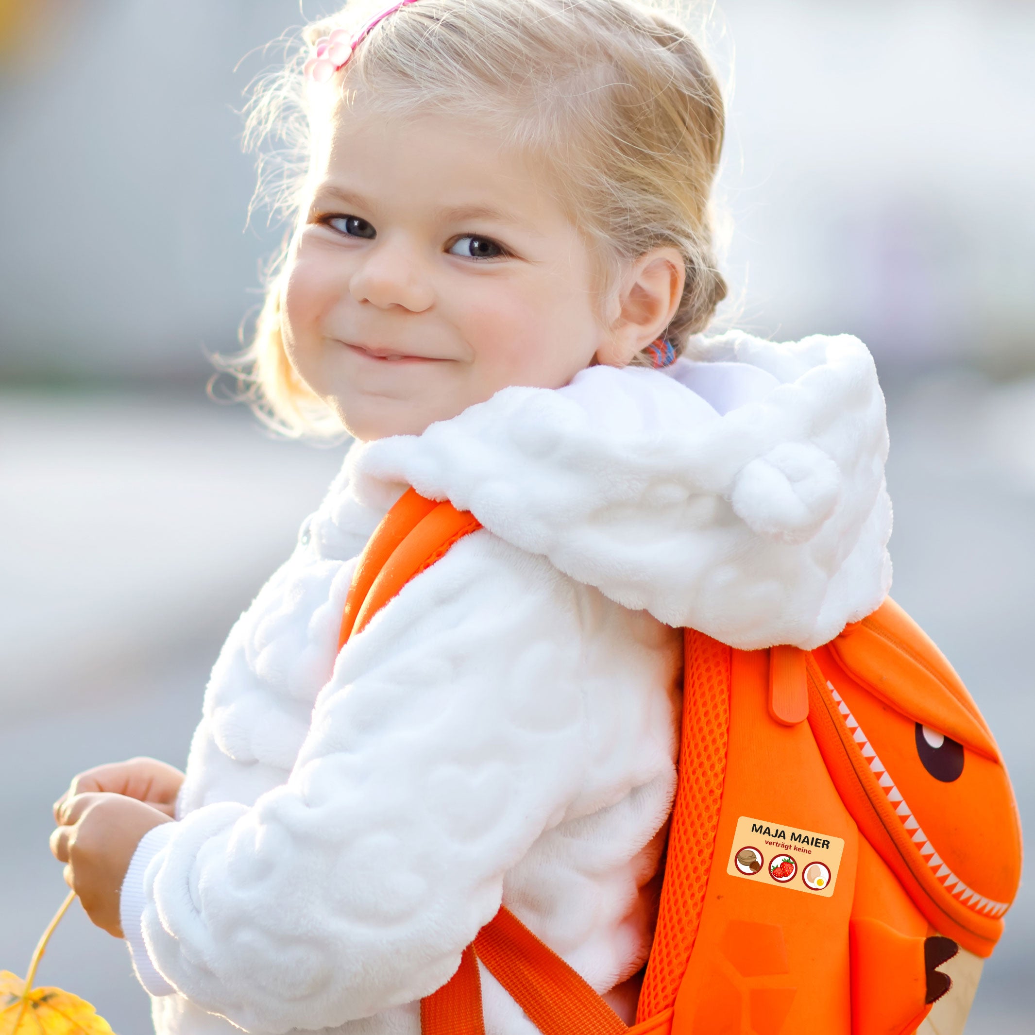 Aufkleber "Allergien & Unverträglichkeiten" inkl. Individualisierung (100 Stück - 47x26 mm) - kinder-druckerei.de