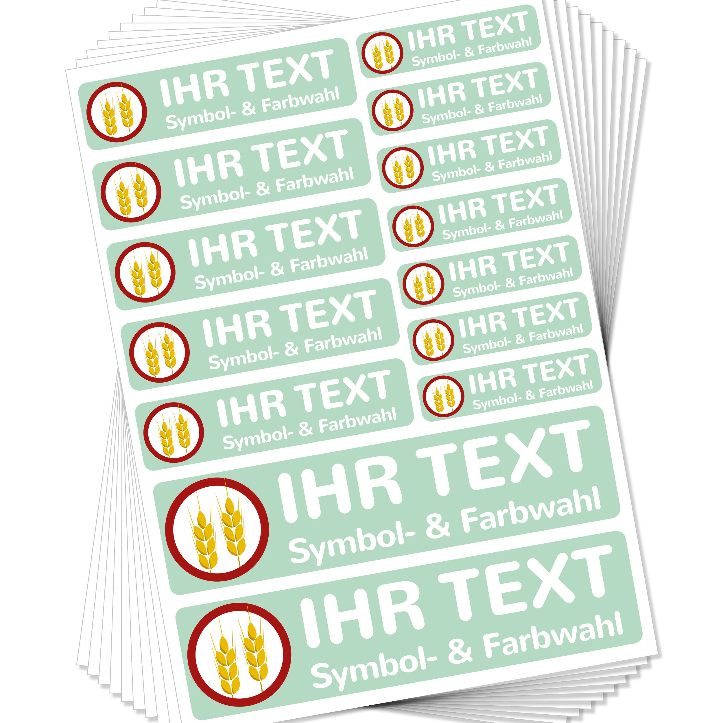 Namensaufkleber für Kinder "verschiedene Allergie & Unverträglichkeiten" (140 Aufkleber) - kinder-druckerei.de