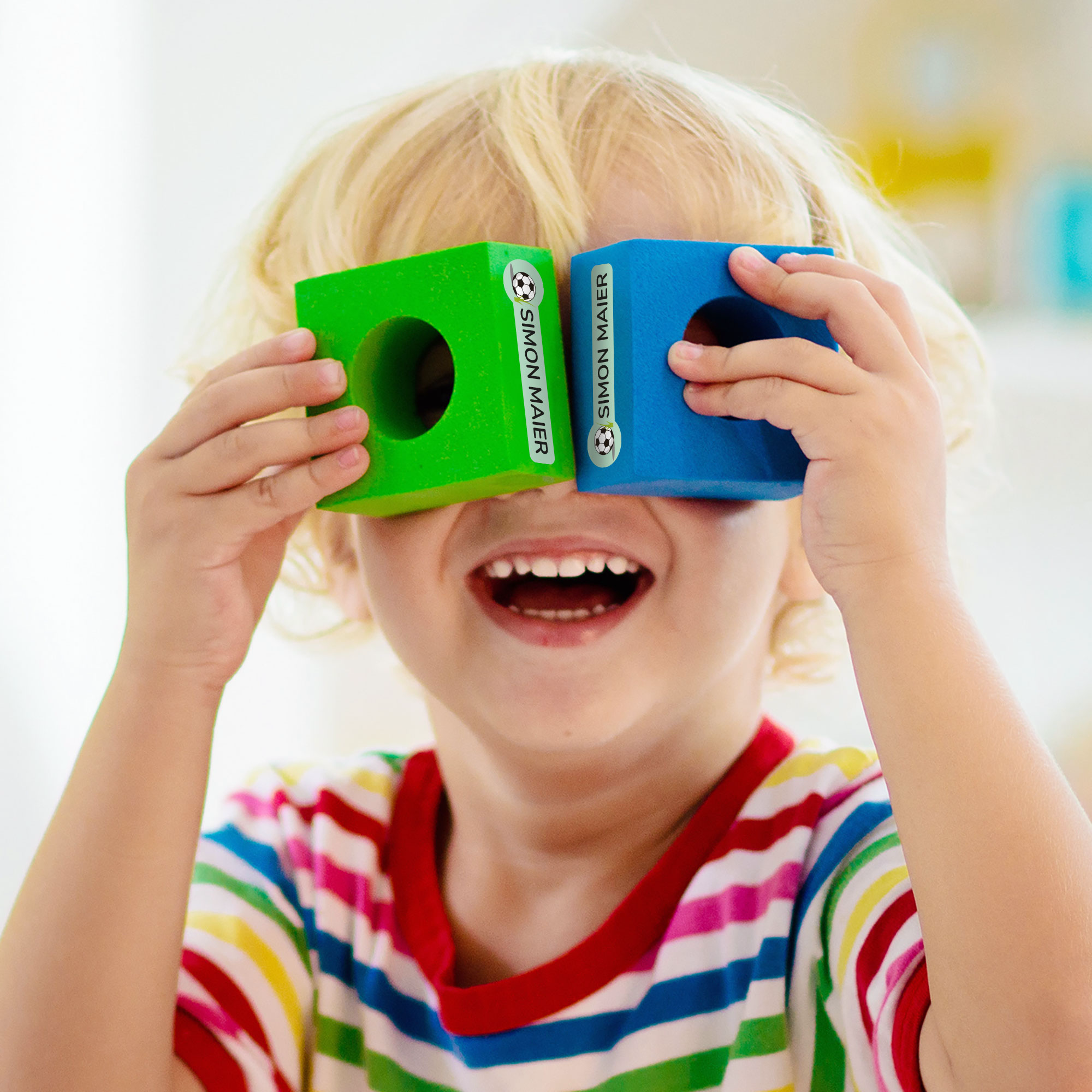 Namensaufkleber für Kinder mit großem Motiv, 160 Stück, Set - kinder-druckerei.de