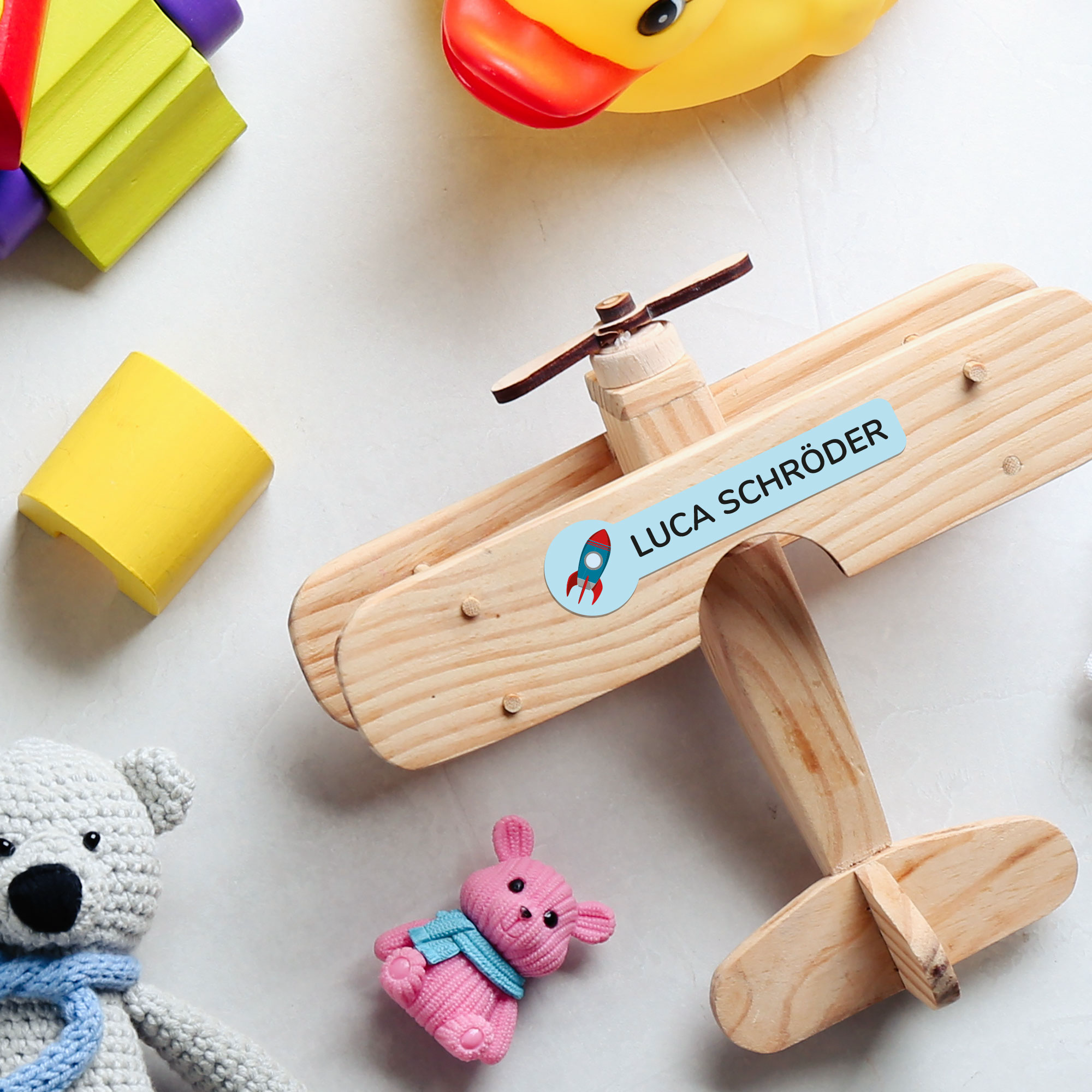 Namensaufkleber für Kinder mit großem Motiv, 160 Stück, Set - kinder-druckerei.de