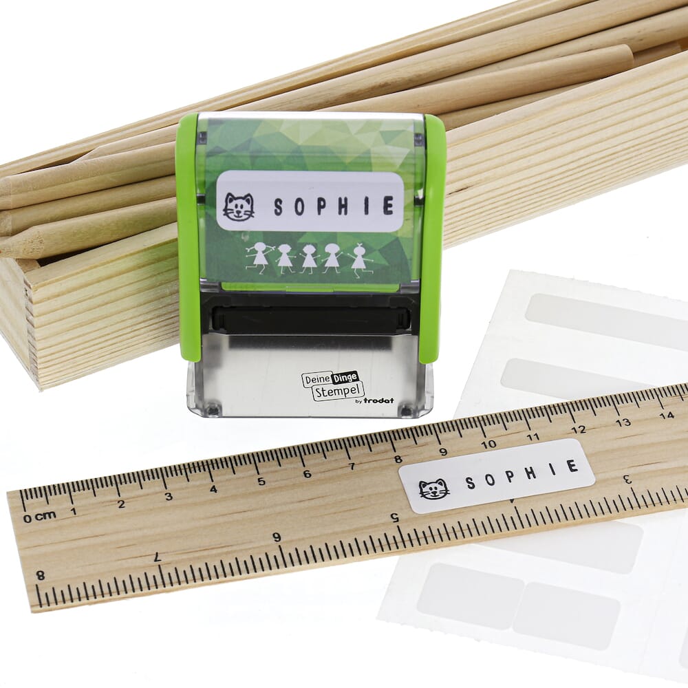 Trodat Deine Dinge Stempel DIY (zum Selbersetzen/ Typo, 37x14 mm) - kinder-druckerei.de