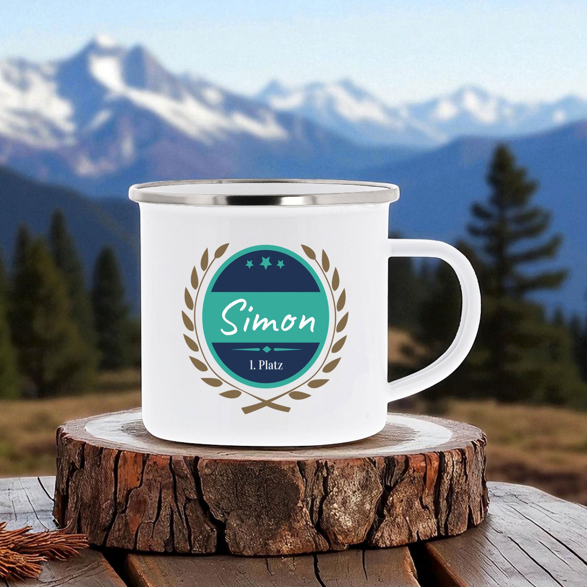 Emaille-Tasse mit Personalisierung - kinder-druckerei.de