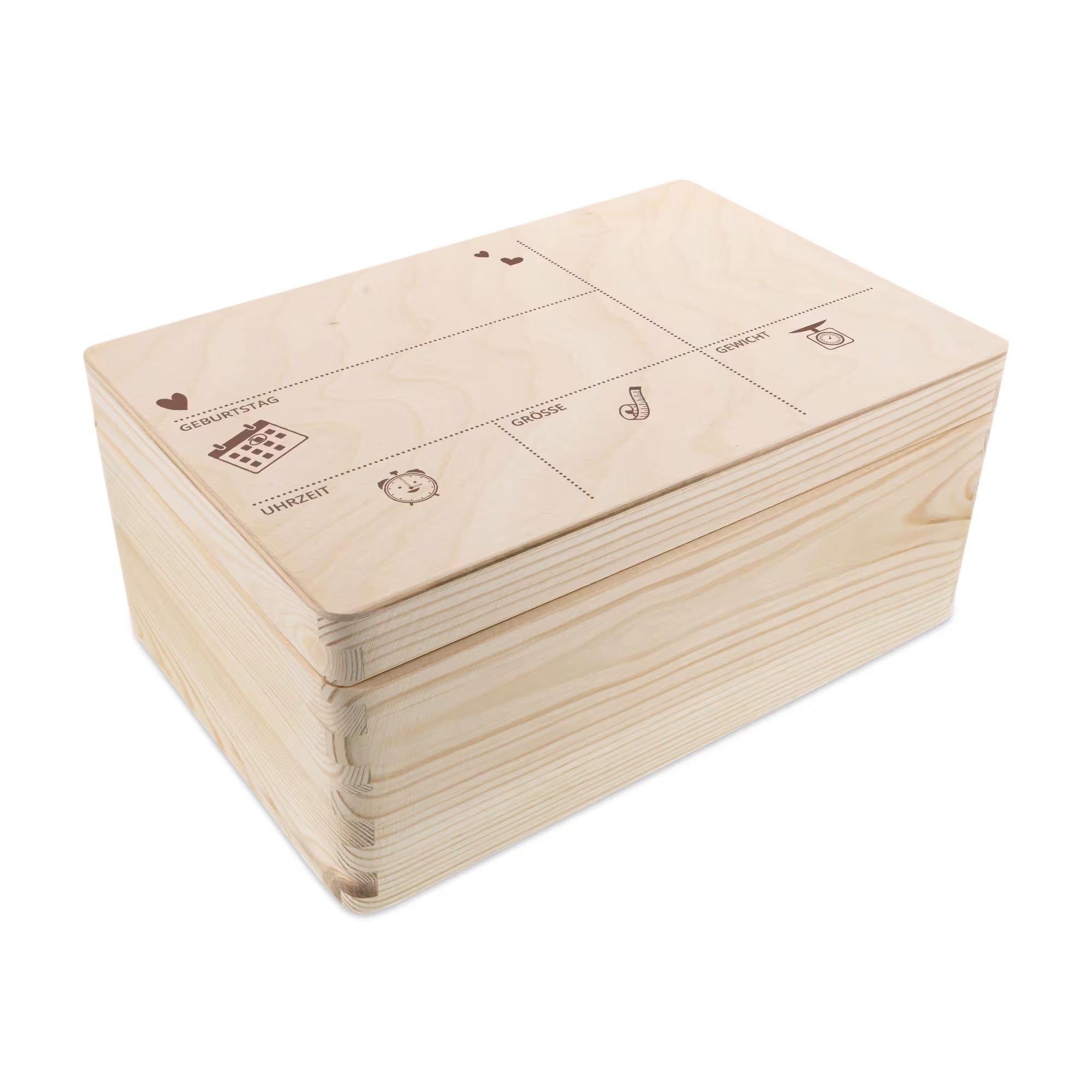 Erinnerungskiste Baby aus Holz mit Kindermotiv & Gravur