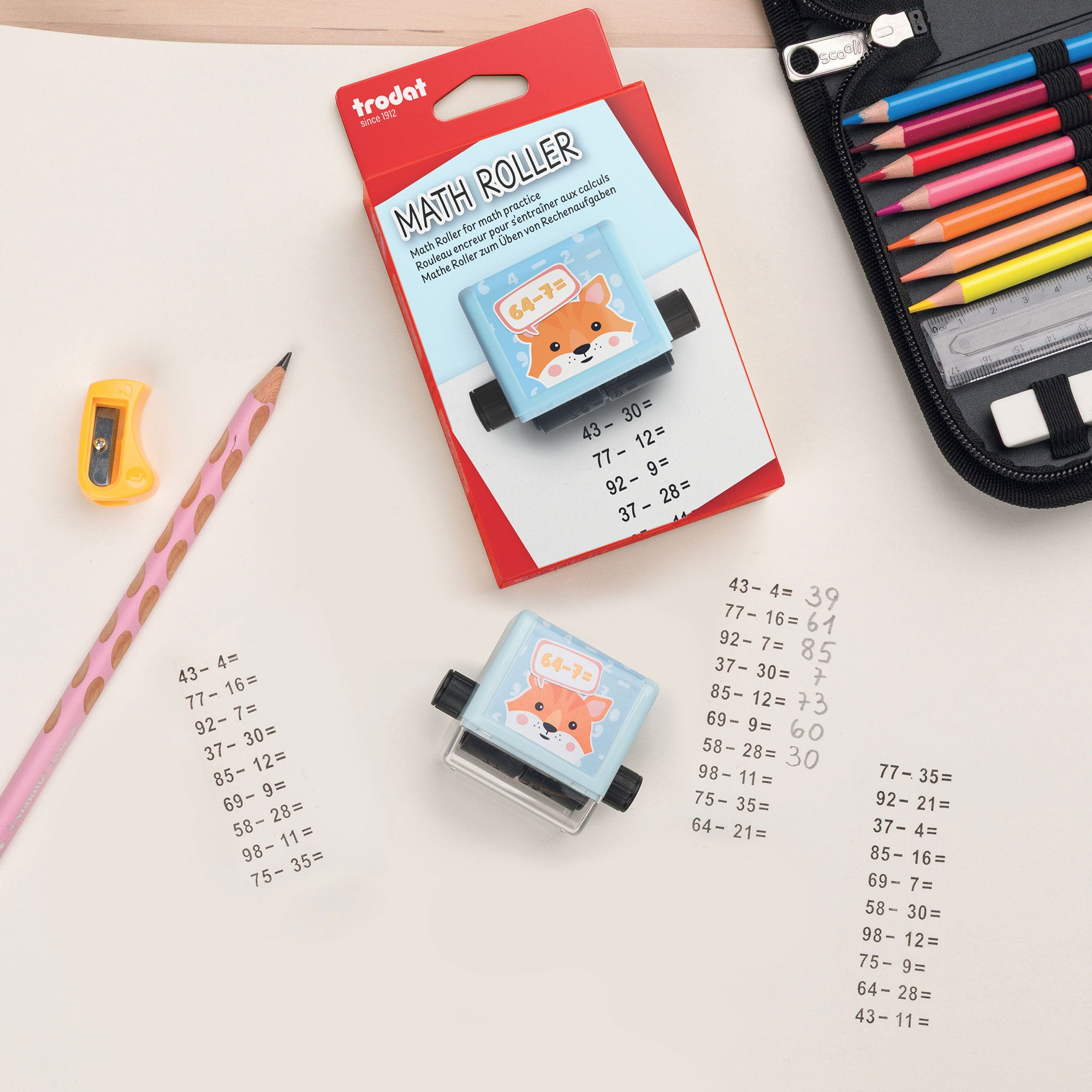 Trodat Mathe Roller – Spielerisch Minusrechnen lernen und üben