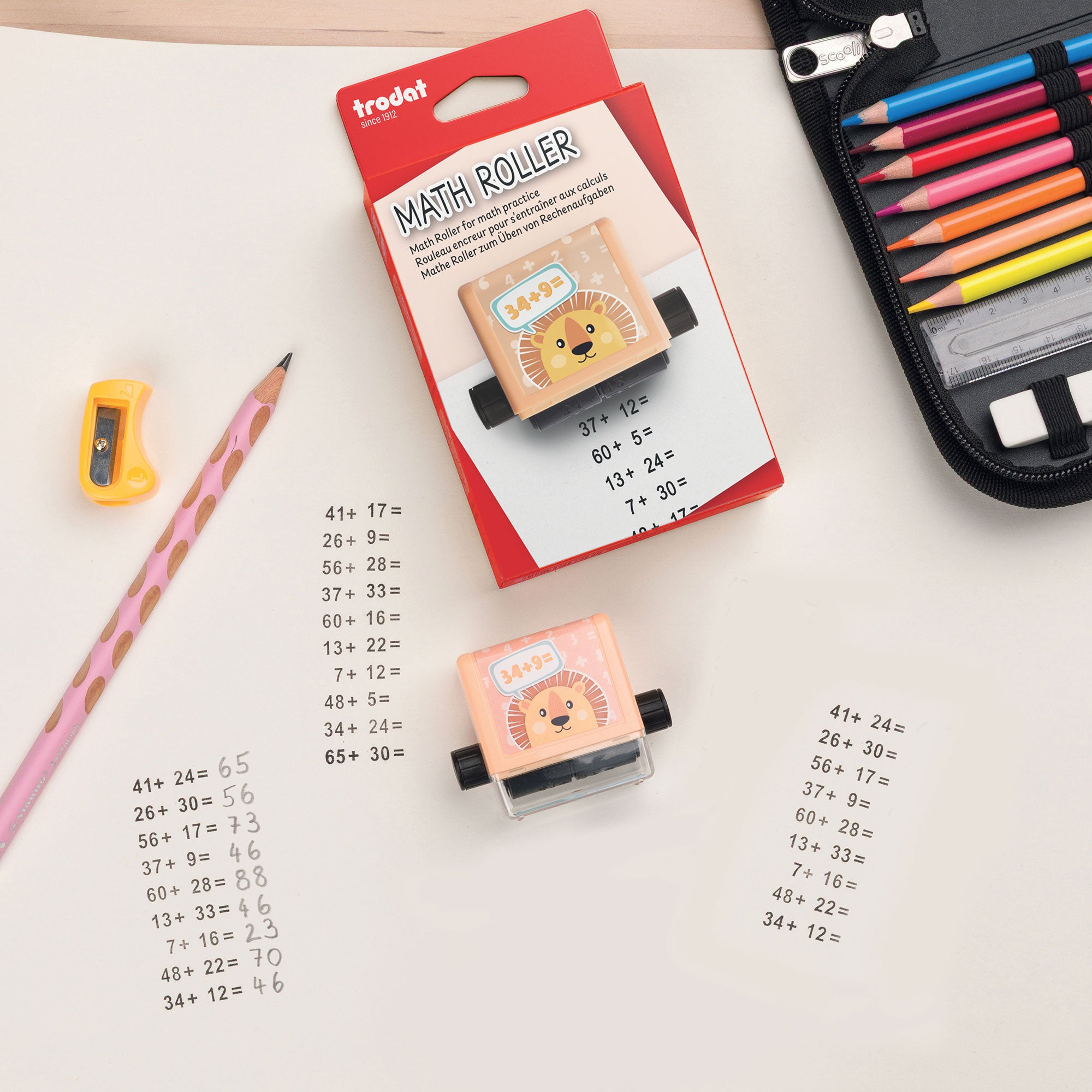 Trodat Little Dots Rechenrally™ Rolling Stamp Multiplication Math