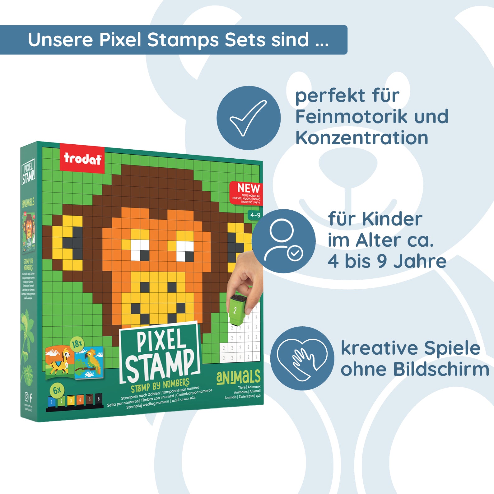 Trodat Pixel Stamps Set – Animals