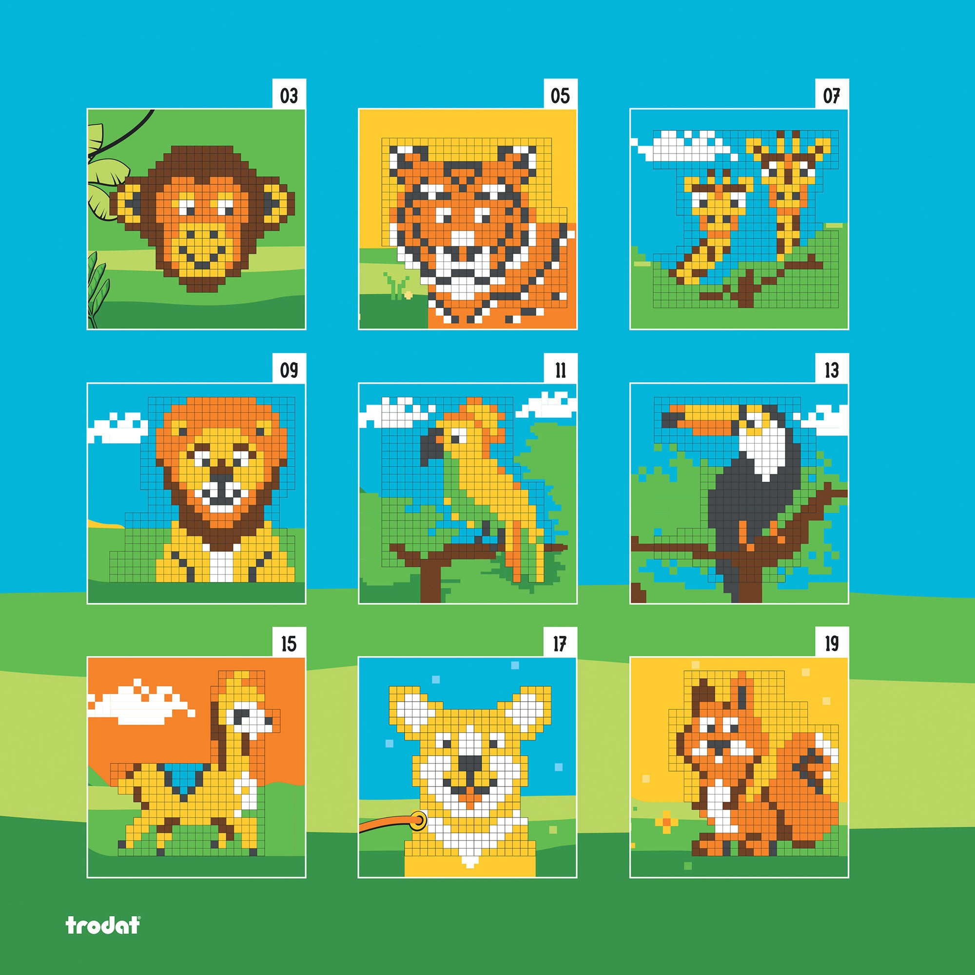 Trodat Pixel Stamps Set – Animals