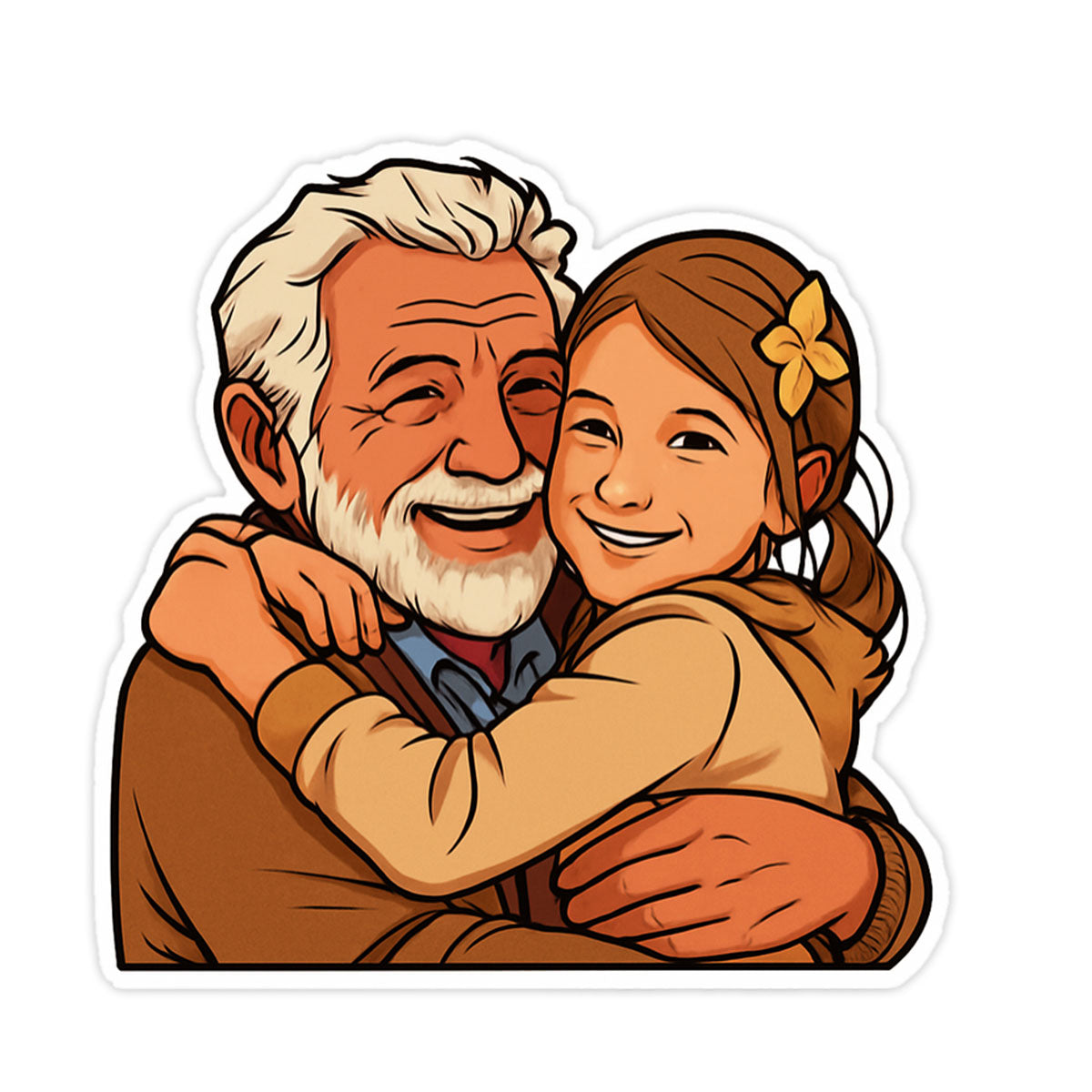 Illustration-Sticker auf Laptop angebracht