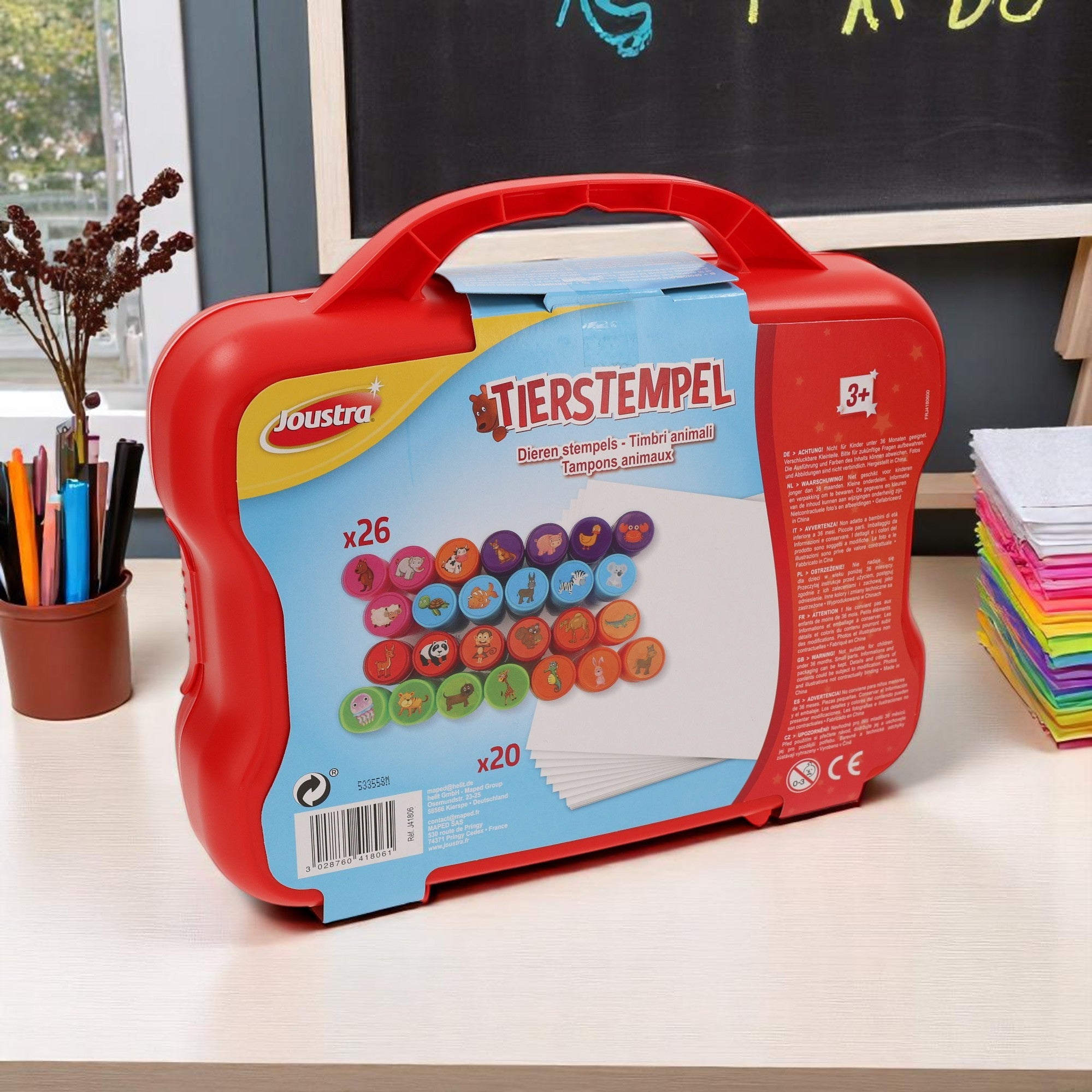 Selbstfärbende Tierstempel im Koffer - kinder-druckerei.de