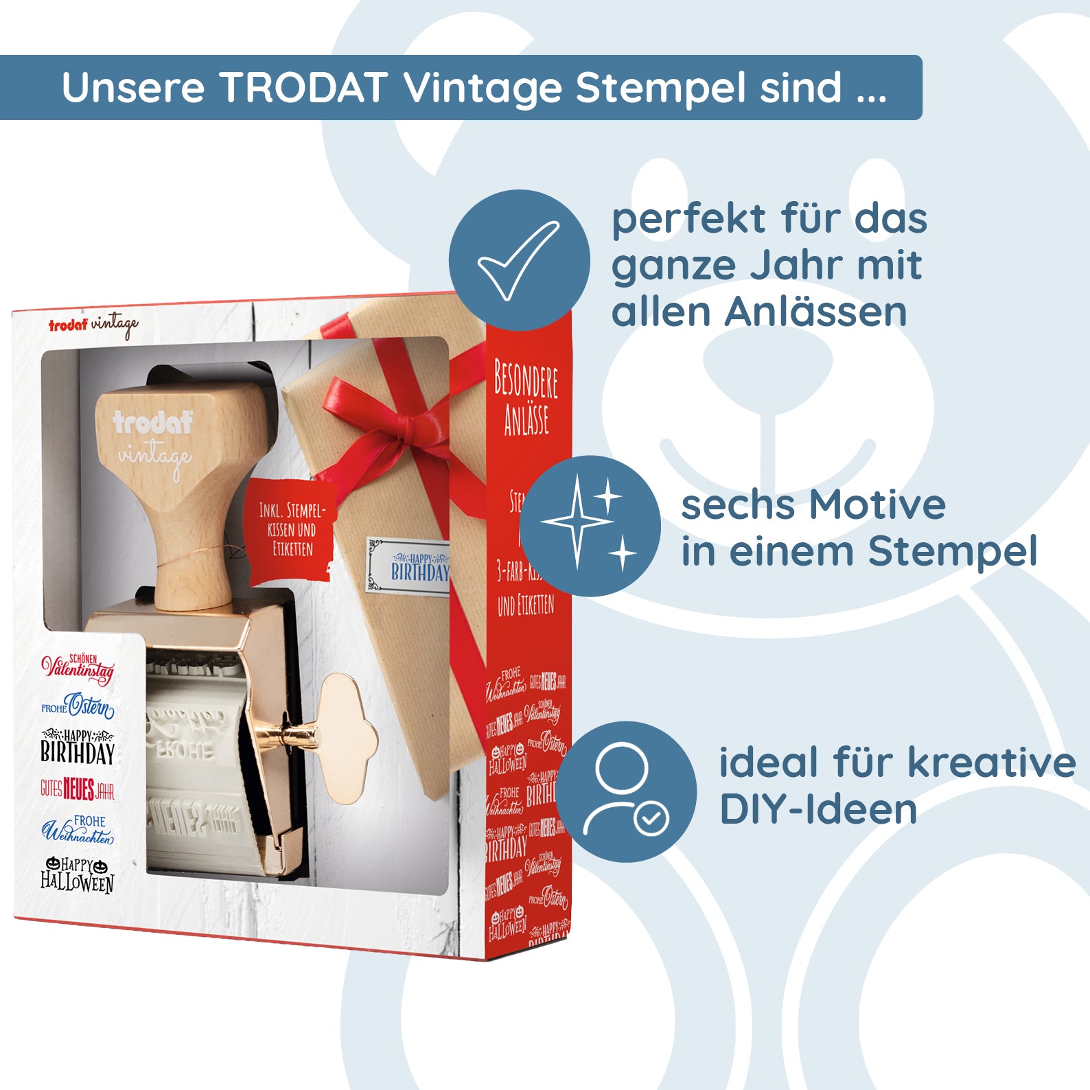 TRODAT Vintage Stempel – Besondere Anlässe - kinder-druckerei.de