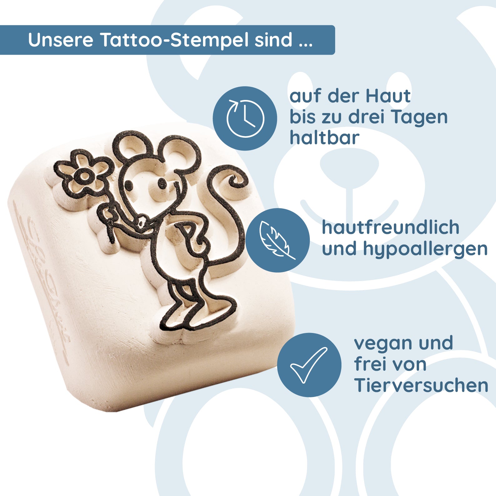 Ladot Stein large "mouse" (4 x 4,5 cm) - kinder-druckerei.de