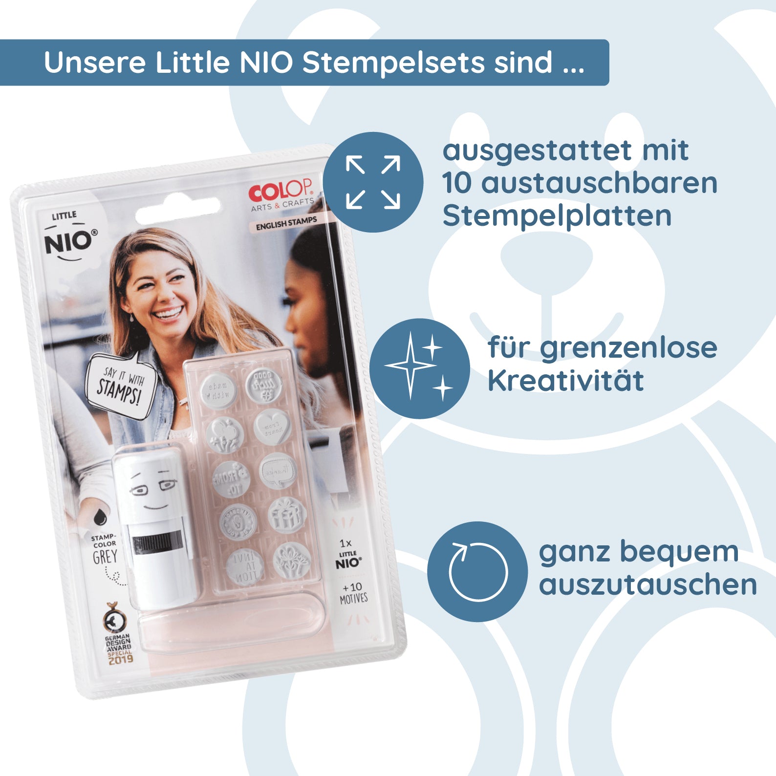 Little NIO Englisch Stempelset - kinder-druckerei.de