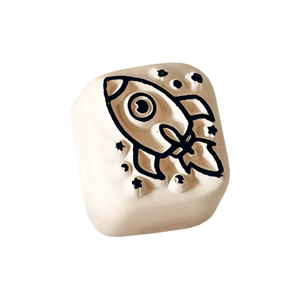 LaDot Stein - "Rakete" (1,5 x 1,5 cm) - Temporärer Tattoo Stempel - kinder-druckerei.de