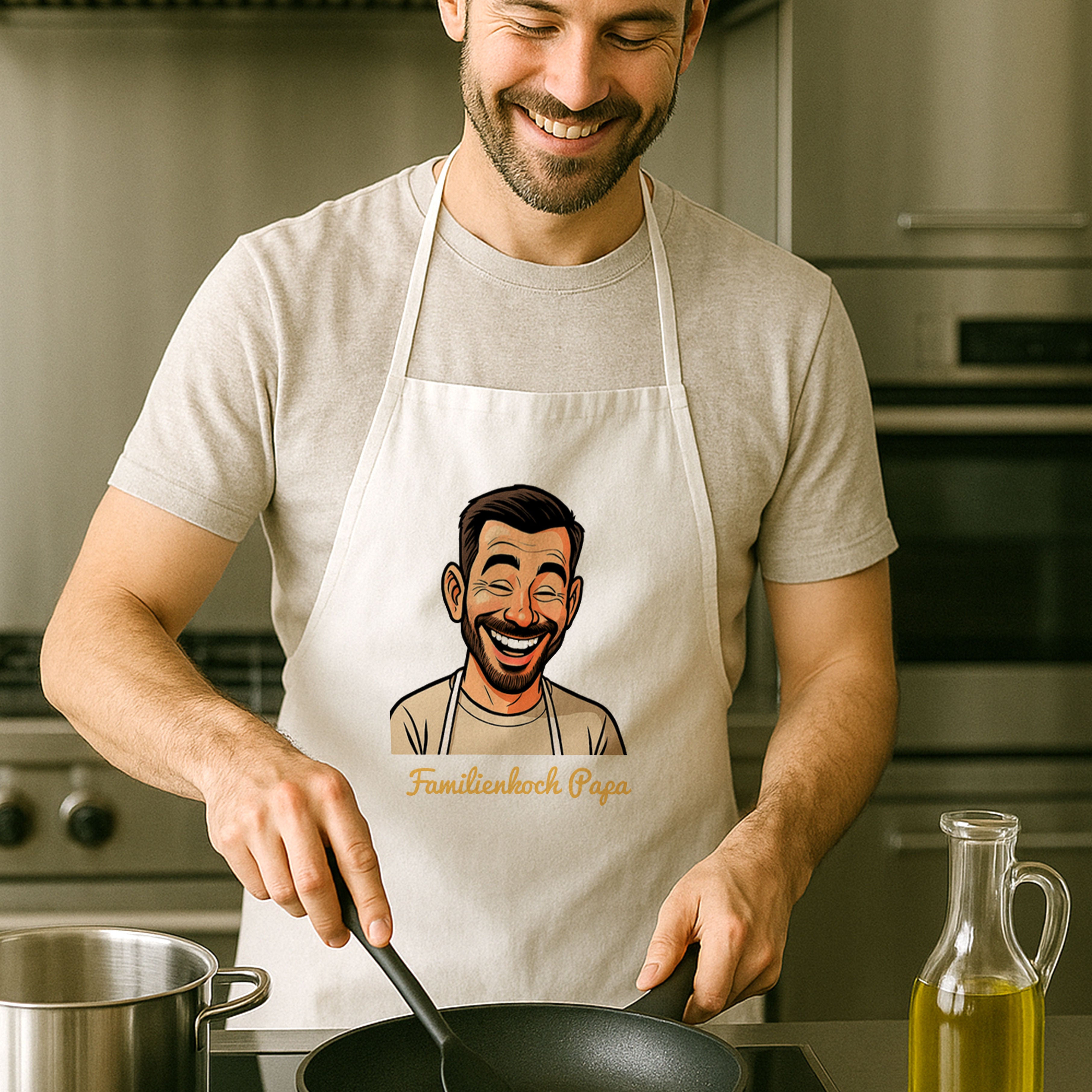 Apron with Caricature & Text